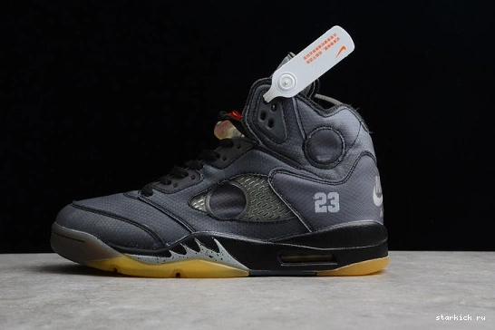 Air Black Muslin-Fire CT8480-001 O-W Jordan Retro 5 Red  CT8480-001 0907